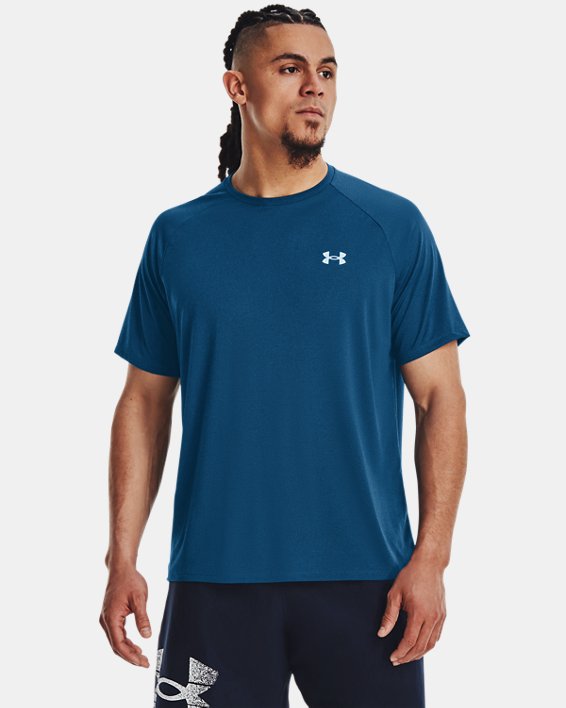 เสื้อยืดแขนสั้น UA Tech™ 2.0 สำหรับผู้ชาย in Blue image number 0